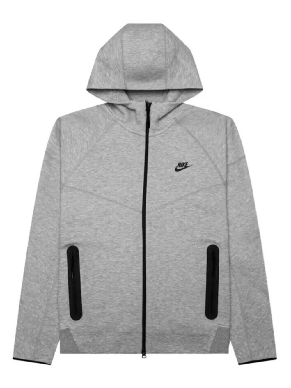 Nike Tech Men’s Heather Gray Full-Zip Hooded Performance Jacket- Medium